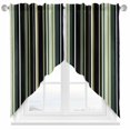 thumbnail image 1 of Black Green Swag Valances for Windows 2 Pack Stripe Swag Kitchen Curtains 45 Inches Long Rod Pocket Short Window Treatment for Kitchen Bathroom 36"x45", 1 of 8