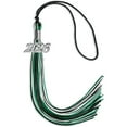 thumbnail image 1 of Endea Graduation Black/Green/White Mixed Color Graduation Tassel with Silver Date Drop, 1 of 2