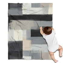 Black and Grey Abstract Art Artwork Blanket,Comfortable Soft Flannel Throw Blanket,All Season,Warm Lightweight Blankets for Sofa Bed Couch Living Room Chair,30"x40"(80x100cm)