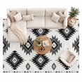 Black Grey Area Rug 8'x10', Southwestern Geometric Large Area Rugs Non ...