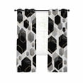 thumbnail image 1 of Black Grey Blackout Curtains 39 Inches Long for Bedroom, Geometric Gold White Hexagon Modern Thermal Insulated Room Darkening Black Out Window Curtain Panels Grommet Drapes for Living Room, 1 of 8