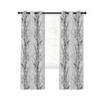 thumbnail image 1 of Black Grey Blackout Curtains 63 Inches Long for Bedroom, Pastoral Botanical Branch Aesthetics Thermal Insulated Room Darkening Black Out Window Curtain Panels Grommet Drapes for Living Room, 1 of 8
