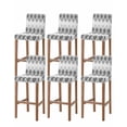thumbnail image 1 of Black Grey Boho Flowers Bar Stool Covers Set of 6, Modern Luxurious Geometric Floral Stretch Bar Chair Covers with Backs, Removable Pub Counter Height Chair Cover for Kitchen Dining Room Cafe, 1 of 7