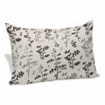 thumbnail image 1 of Black Grey Botanical Pillow Covers, Linen Long Throw Pillow Case, Rustic Country Spring Floral Summer Leaf Holiday Pillow Protector Decorative Cushion Cover for Living Room/Bedroom 16" x 24", 1 of 8