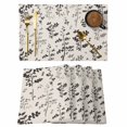 thumbnail image 1 of Black Grey Botanical Placemats Set of 12, Rustic Country Spring Floral Summer Leaf Placemats for Dining Table, Place Mats for Kitchen Tabletop, Waterproof Wipeable Dining Table Mats Set, 1 of 9