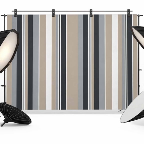 Black Grey Brown Striped Backdrop for Photoshoot,Photography Photo Studio Background Wall Backdrop,Modern Stripes Art Farmhouse Back Drop Banner Panel for Portraits Wedding Live Streaming 12x8Ft
