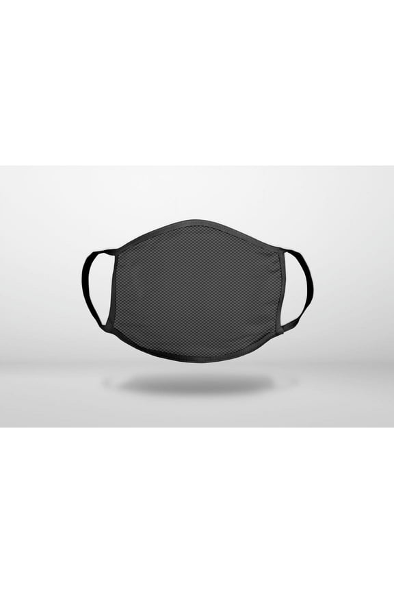 Black Grey Carbon Fiber Printed Design - 3-Ply Reusable Soft Cloth Face Covering, Unisex, Cotton Inner Layer