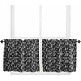 thumbnail image 1 of Black Grey Christmas Kitchen Curtain 2 Panels Tiers Curtains 24 Inch Length, Xmas Tree Elk Christmas Curtains Rod Pocket Curtains Window Drapes Treatment Window Cafe Curtains, 1 of 5