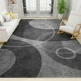 thumbnail image 1 of Black And Grey Circles Area Rugs, Modern Geometric Indoor Non-Slip Kids Rugs, Machine Washable Breathable Durable Carpet For Front Entrance Floor Decor 4 x 6ft, 1 of 6