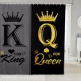 thumbnail image 1 of Black Grey Couple 72"Wx84"L Shower Curtain For Adults Men Women,King And Queen Crown Bathroom Curtain Mr Mrs His Her Bath Curtain Romantic Valentine'S Day Gifts Bathroom Accessories, 1 of 6