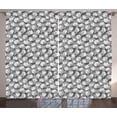 thumbnail image 1 of Black and Grey Curtains 2 Panels Set, Foliage Camouflage Layout in Bleak Hues Leaves Interpretations, Window Drapes for Living Room Bedroom, 108"W X 63"L,Pearl Grey and Dimgray, by Ambesonne, 1 of 3