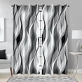 thumbnail image 1 of Black And Grey Curtains Modern Striped Decorative Light Blocking Darkening Grommet Grey Curtain For Living Room Villa, Bedroom Gray And White 26"W x 45"L (Pack of 2), 1 of 6