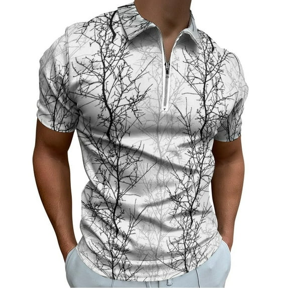 Black Grey Fast Men Zipper T-shirt Summer Casual Short Sleeve T-shirt Top