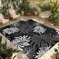 thumbnail image 1 of Black Grey Flowers Outdoor Rug for Patio/Deck/Porch, Non-Slip Large Area Rug 3 x 5 Ft, Modern Abstract Blooms Floral Indoor Outdoor Rugs Washable Area Rugs, Reversible Camping Rug Carpet Runner, 1 of 8