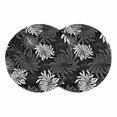 thumbnail image 1 of Black Grey Flowers Round 13 Inch Placemats Set of 2, Modern Abstract Blooms Floral HeatResistant Non Slip Place Mats for Dining Table, Wipeable Braided Kitchen Table Mats for Housewarming, 1 of 9