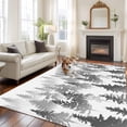 thumbnail image 1 of Black Grey Forest Area Rug 5x7 FT, Non Slip Bedroom Throw Carpet, Contemporary Silhouette Abstract Art Washable Soft Floor Carpet Non-Shedding Rug for Dining Room Bedside Classroom Desk, 1 of 9