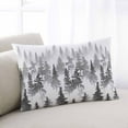 thumbnail image 1 of Black Grey Forest Throw Pillow Covers, Contemporary Silhouette Abstract Art Soft Breathable Pillow Cases with Invisible Zipper for Sleeping, Small Pillowcases for Couch Bed Sofa Chair 16x24 Inches, 1 of 6