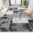thumbnail image 1 of Black Grey Geometric Area Rug For Living Room Bedroom, Modern Luxury Abstract Carpet, Dining Room Non-Slip Indoor Rug Washable Soft And Comfortable Rug 3 x 4ft, 1 of 6