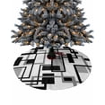thumbnail image 1 of Black Grey Geometric Christmas Tree Skirt 48 Inches Large Christmas Skirt Tree, Modern Abstract Art White Tree Skirt Christmas Decorations for Fireplace Party Holidays Indoor Outdoor, 1 of 7