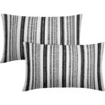 thumbnail image 1 of Black Grey Gray Striped Lumbar Pillow Covers 12x20 Set of 2 Modern Stripes Textured Print Rectangle Decorative Throw Pillow Cases Outdoor Boho Farmhouse Decoration for Sofa Couch Bed, 1 of 6