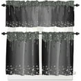 thumbnail image 1 of Black Grey Kitchen Curtains, Modern Abstract Diamond Luxury Gradient 3-Piece Kitchen Curtain Valance and Tiers Set 24 Inch Length, Rod Pocket Half Window Curtains for Cafe Living Room Bathroom, 1 of 6
