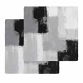 thumbnail image 1 of Black Grey Kitchen Dish Towels for Drying Dishes Set of 2, Abstract Geometric Color Block Oil Painting Waffle Weave Microfiber Hand Tea Bathroom Towels Quick Dry & Absorbent Towel 12x12, 1 of 7
