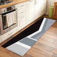 thumbnail image 1 of Black Grey Lines Runner Rugs 2x6 ft Geometric Abstract Black White Grey Texture Washable Hallway Rugs Non-Slip Floor Mats Absorbent Carpet Bedside Runners for Bedroom Kitchen Bathroom Laundry Room, 1 of 9