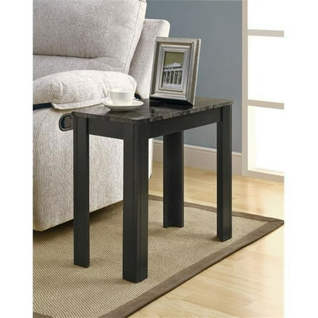 Black - Grey Marble Accent Side Table