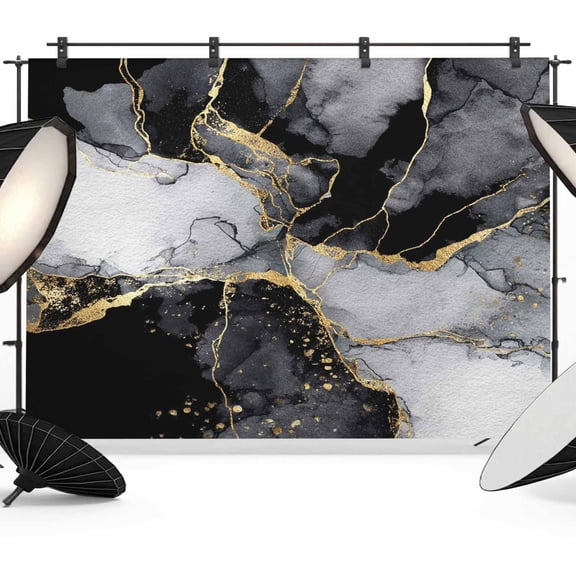 Black Grey Marble Backdrop for Photoshoot,Photography Photo Studio Background Wall Backdrop,Modern Gradient Abstract Aesthetic Back Drop Banner Panel for Portraits Wedding Party Live Streaming 7x5Ft