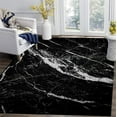 thumbnail image 1 of Black Grey Marble Pattern Area Rug, Modern Abstract Indoor Rugs, Floor Non-Slip Carpet For Room Sofa Living Room Mat Bedroom Home Decor Floor Mats 4 x 6ft, 1 of 6