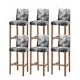thumbnail image 1 of Black Grey Mountain Bar Stool Covers Set of 6, Misty Forest Nature Woodland Pine Tree Landscape Stretch Bar Chair Covers with Backs, Removable Pub Counter Chair Cover for Kitchen Dining Room Cafe, 1 of 7