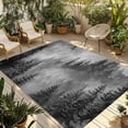 thumbnail image 1 of Black Grey Mountain Outdoor Rug for Patio/Deck, Non-Slip Large Area Rug 4 x 6 Ft, Misty Forest Nature Woodland Pine Tree Landscape Indoor Outdoor Rugs Washable Area Rugs, Camping Rug Carpet Runner, 1 of 8