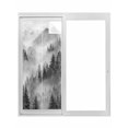 thumbnail image 1 of Black Grey Mountain Window Privacy Film, Misty Forest Nature Woodland Pine Tree Landscape Static Cling UV Sun Blocking Tint Film Heat Control Windows Films for Bedroom Window Stickers 17.7"x39.3", 1 of 8