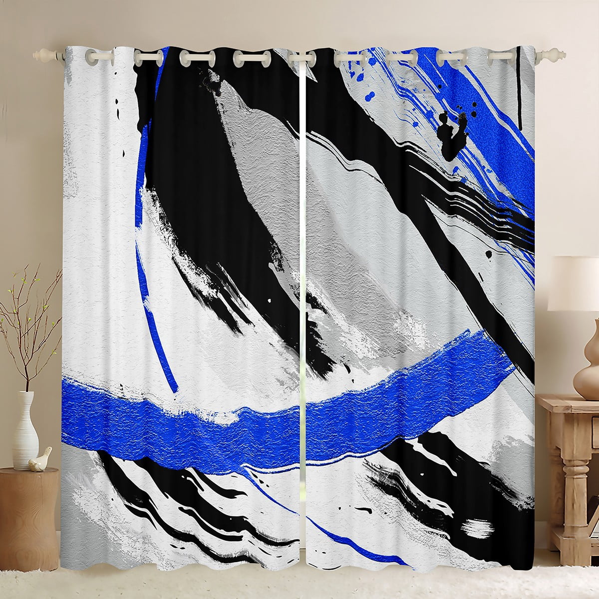 Black And Blue Curtainsnull
