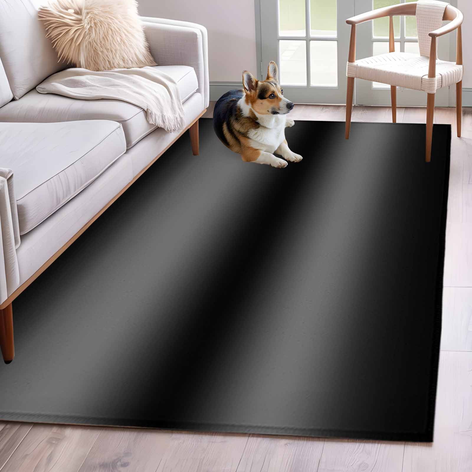 Black Grey Ombre 2.7'x5' Rug for Office Desk Chair Area Small Bedroom ...