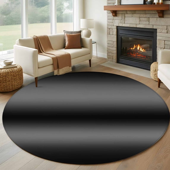 Black Grey Ombre 5' Round Rug for Dining Table for 4 People Under Table ...