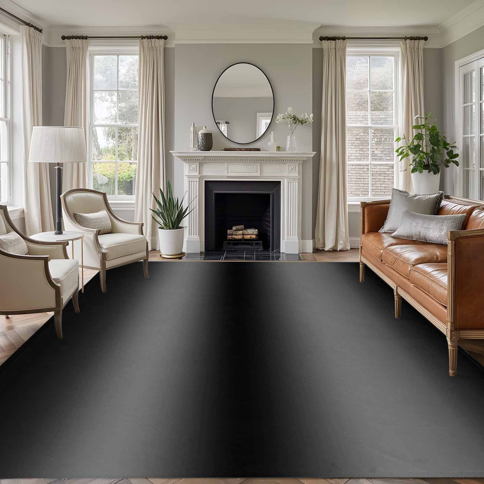 Black Grey Ombre 8'x10' Large Area Rugs Modern Gradient Solid Color ...