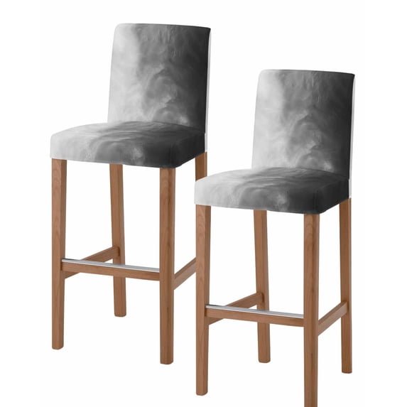 Black Grey Ombre Bar Stool Covers Set of 2, Coastal Beach Modern Abstract Art Stretch Washable Bar Chair Covers with Backs, Removable Pub Counter Height Chair Cover for Kitchen Dining Room Cafe