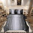 thumbnail image 1 of Black and Grey Ombre Bed in a Bag 7pcs Aesthetic Gradient Bedding Set, Abstract Geometric Stripes Full Size Comforter Set Colorful Watercolor Bedding Comforter Sets, Wave Lines and Dots Bed Set, 1 of 4
