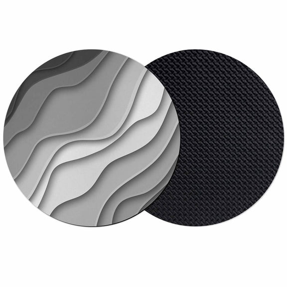 Black Grey Ombre Coasters Set of 2,Soft Absorbent Coasters for Drinks,Modern Geometric Abstract Aesthetic Cream Non-Slip Cup Coaster Mat with Rubber Bottom for Home Kitchen Coffee Bar Table Decor 4"
