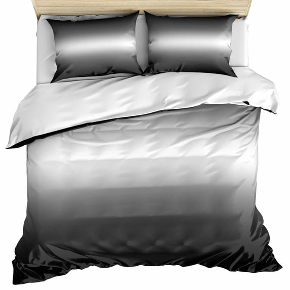 Black Grey Ombre Duvet Cover Set 3 Pieces with Zipper Closure ...
