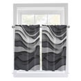 thumbnail image 1 of Black Grey Ombre Kitchen Curtains 54 Inches length, Abstract Grey Wave Texture Gradient Window Treatment Curtain Drapes, Thermal Insulated Drapes for Basement Hotel RV, 42"x54", 2 Panels, 1 of 7