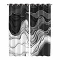 thumbnail image 1 of Black Grey Ombre Kitchen Curtains 96 Inch Length, Abstract Modern Geometric Moire Art Grommet Top Bedroom Living Room Curtains, Light Filtering Cafe Curtain Drapes 2 Panels Set 104''x96'', 1 of 9