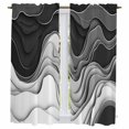 thumbnail image 1 of Black Grey Ombre Kitchen Curtains, Abstract Modern Geometric Moire Art Light Filtering Window Curtain Panels, 2Pcs Rod Pocket Window Treatments Set for Living Room Bathroom Bedroom 42x63 Inches, 1 of 9