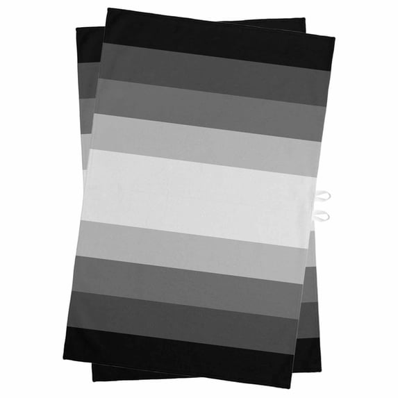 Black Grey Ombre Kitchen Towels Set of 2, Water Absorbent Dish Towel, Modern Abstract Art Farmhouse Striped Decorative Hand Towels - Quick Drying Cloth for Cooking Baking, 18x28 Inch