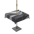 thumbnail image 1 of Black Grey Ombre Outdoor Tablecloth with Umbrella Hole, Abstract Grey Wave Texture Gradient Spillproof Waterproof Outdoor Table Cover, Patio Tablecloths for Party/Garden/Picnic, Square 60"x60", 1 of 9