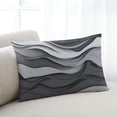 thumbnail image 1 of Black Grey Ombre Pillow Covers 20x30 Inch Queen Size, Abstract Grey Wave Texture Gradient Decorative Pillowcase with Zipper, Microfiber Breathable Pillowcases for Sofa Bed Living Room, 1 of 9