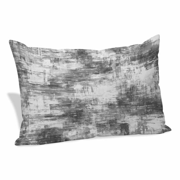 Black Grey Ombre Pillow Covers, Linen Long Throw Pillow Case, Gradient Abstract Art Vintage Holiday Pillow Protector Decorative Cushion Cover for Living Room/Bedroom 24" x 36"