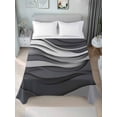 thumbnail image 1 of Black Grey Ombre Queen Size Flat Sheet, Wrinkleproof & Fadeproof Cooling Flat Bed Sheet Only, Modern Geometric Abstract Moire Art Breathable Soft Bedding Top Sheets 90 x 102 Inches, 1 of 8