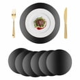 thumbnail image 1 of Black Grey Ombre Round 13 Inch Placemats Set of 6, Gradient Contemporary Abstract Art HeatResistant Non Slip Place Mats for Dining Table, Wipeable Braided Kitchen Table Mats for Housewarming, 1 of 9